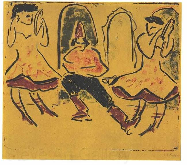 Ernst Ludwig Kirchner Hungarian dance Germany oil painting art